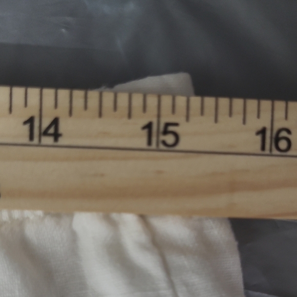 Linen Trousers Ivory White Wide Leg Cuffed Unlined Washable Cuffed Pockets Boho - Picture 6 of 12